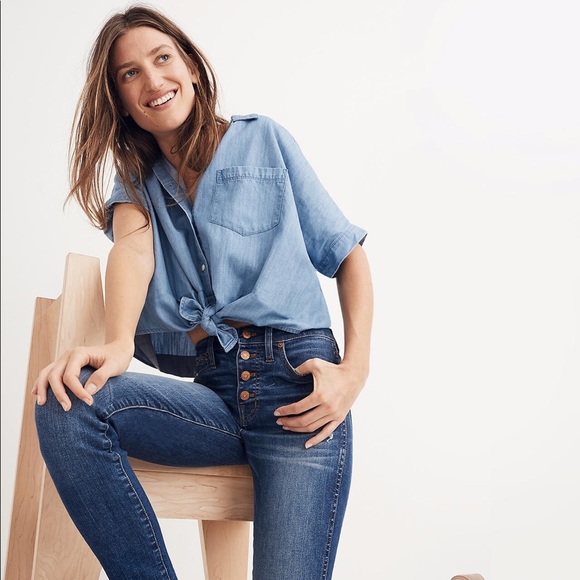 Madewell Denim - 10" High-Rise Skinny Jeans: Drop-Hem Edition
